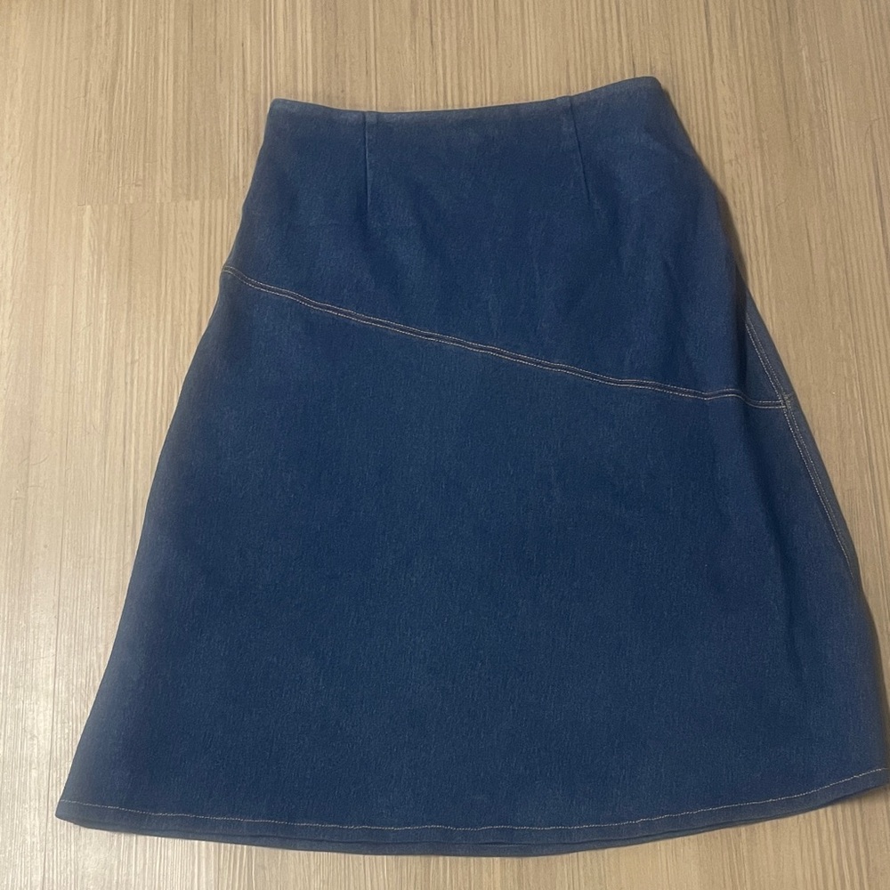 Lysse Blue A-Line Denim Skirt-XL - Picture 4 of 6